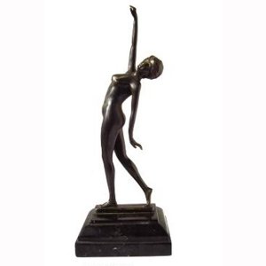 Bronze Dancing Girl with Marble Base