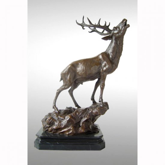 Bronze Elk with marble Base - Click Image to Close