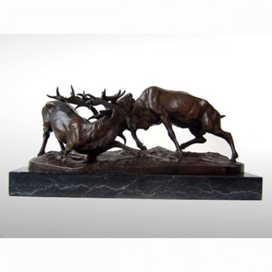 Bronze Fighting Elks - Click Image to Close