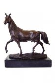 Bronze Horse with Marble Base