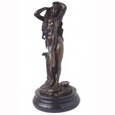 Bronze Woman with Marble Base