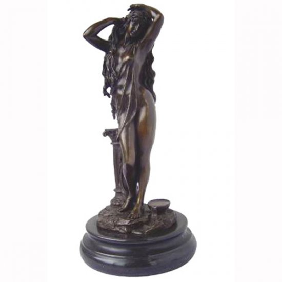 Bronze Woman with Marble Base - Click Image to Close