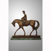 Bronze Jockey on Horse
