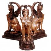 Bronze Table Base of three winged Female Griffins