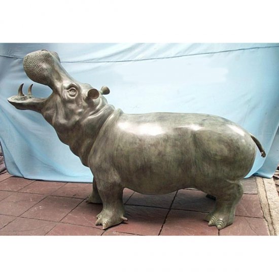Bronze Hippo Fountain - Click Image to Close