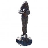 Bronze Nude Flower Girl Fountain