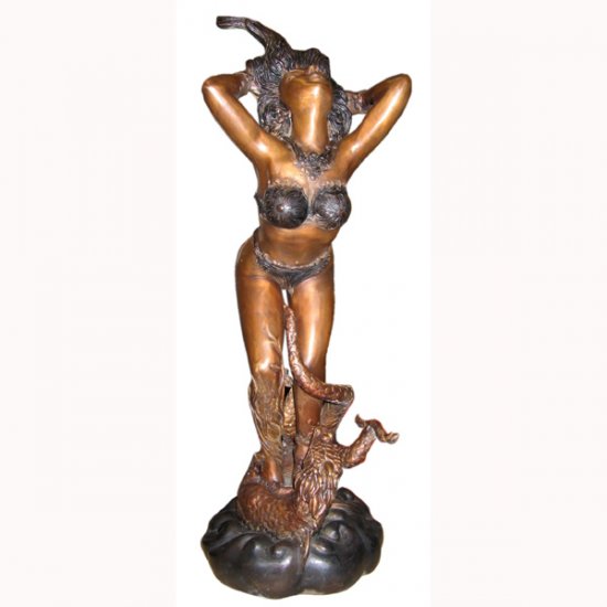 Bronze Woman on Dragon - Click Image to Close