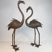 Pair of Bronze Flamingo Fountain