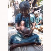 Bronze Girl with Cat
