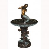 Bronze Mermaid Shell Fountain