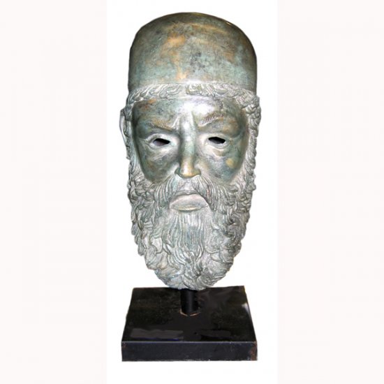 Bronze Roman Bust Green - Click Image to Close