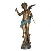 Bronze Cupid Holding a Rose Bronze Cupid Holding a Rose