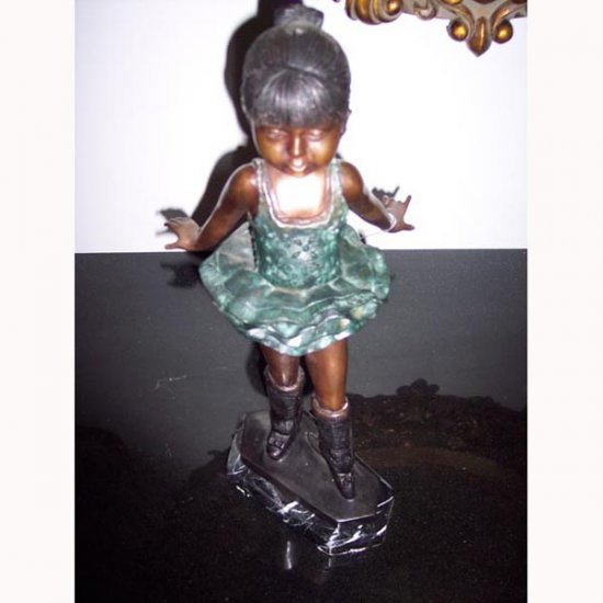 Bronze Ballerina with Hands Back - Click Image to Close