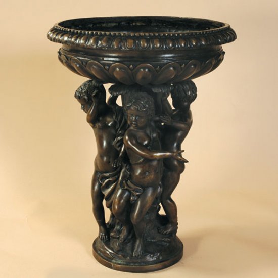 Bronze Boy with Tray Fountain - Click Image to Close