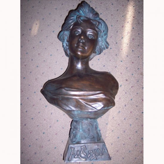 Bronze Bust of Female - Click Image to Close