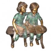 Bronze Children on Bench