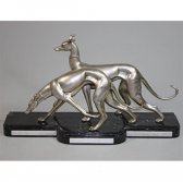Bronze 2 Greyhounds with Marble