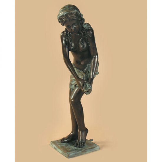 Bronze Standing Girl Fountain - Click Image to Close