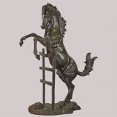 Bronze Rearing Horse on Fence Bronze Rearing Horse on Fence