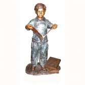Bronze Boy Reading a Book