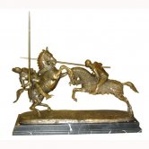 Bronze Knights on Marble Base