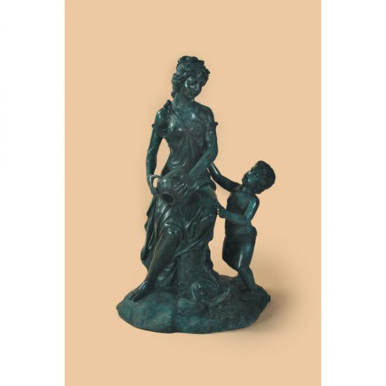 Bronze Fountain Lady with Child - Click Image to Close