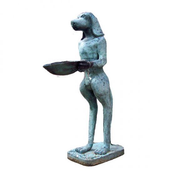 Sandcast Bronze Egyptian Dog Butler - Click Image to Close