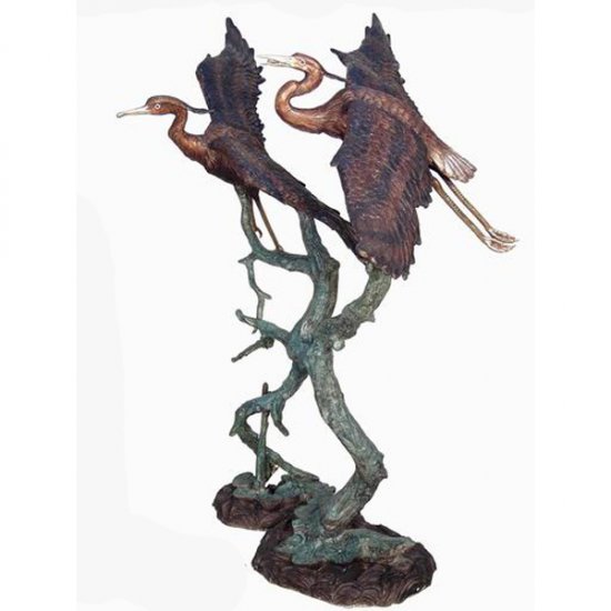 Bronze Herons Statue - Click Image to Close