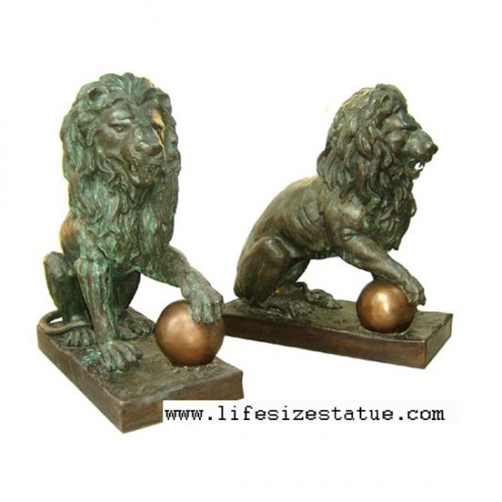 Bronze Lion's ( pair ) - Click Image to Close
