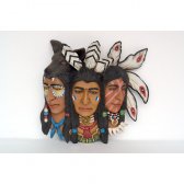 3 Faces Indian Warrior Heads 3 Faces Indian Warrior Heads
