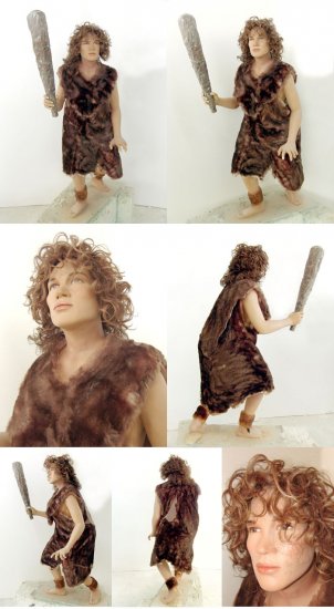Life Size Prehistoric Cave Woman Statue - Click Image to Close