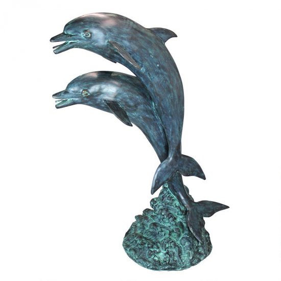 Bronze Two Dolphins Fountain - Click Image to Close