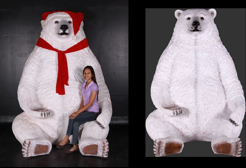 Sitting Christmas Polar Bear 7.5 Ft.