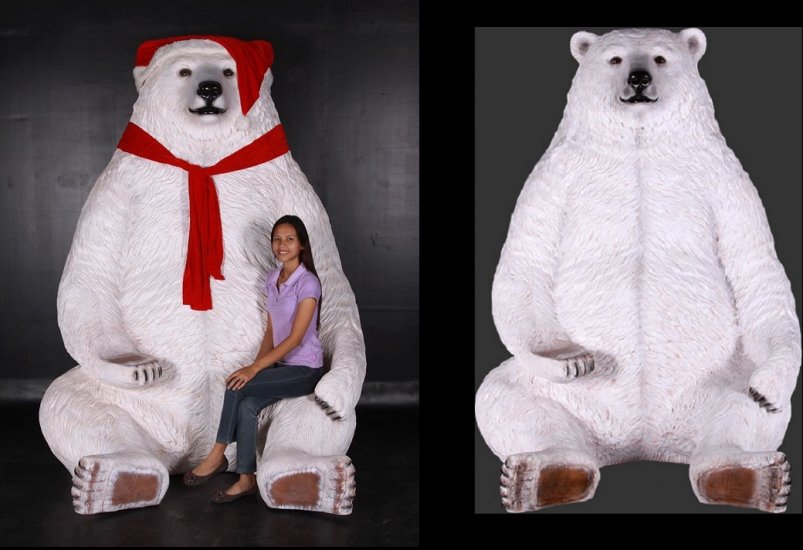 Sitting Christmas Polar Bear 7.5 Ft. - Click Image to Close