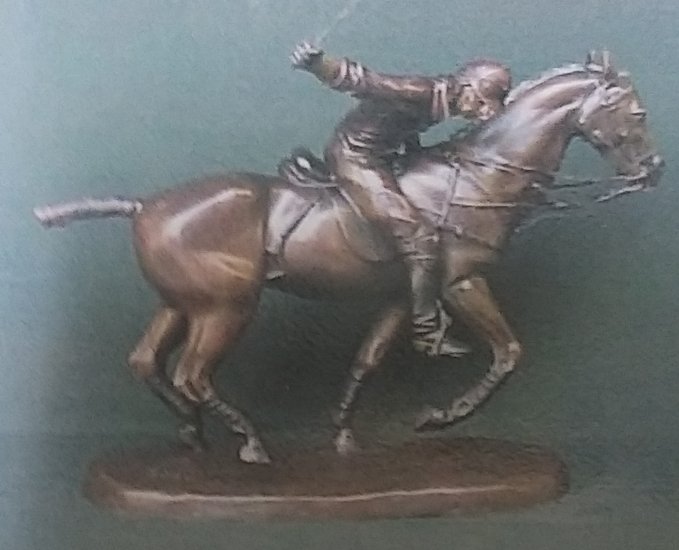 Bronze Polo Player Tabletop Statue - Click Image to Close
