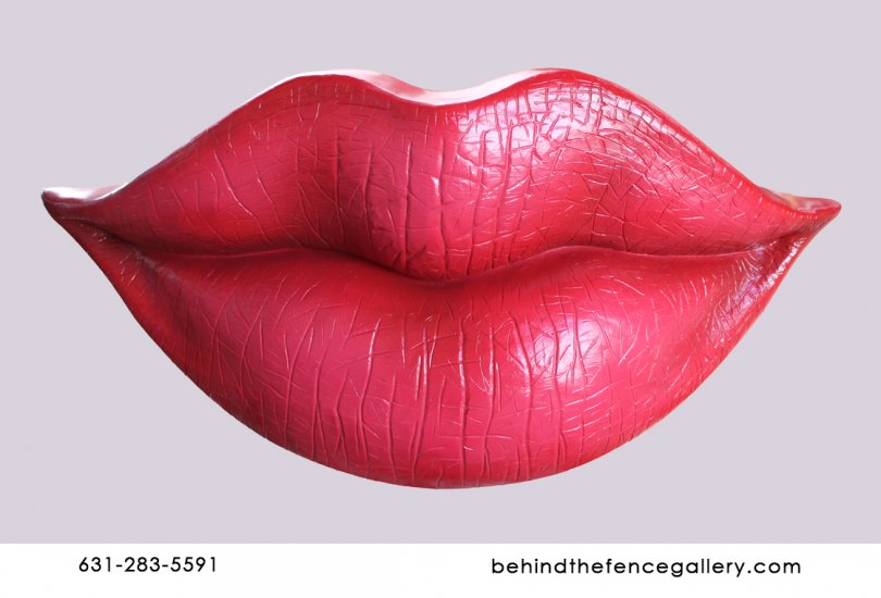 Wall Mounted Red Lips Statue - Click Image to Close