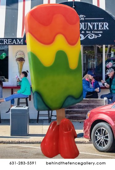 4ft. TALL TIE DYE POPSICLE STATUE - Click Image to Close