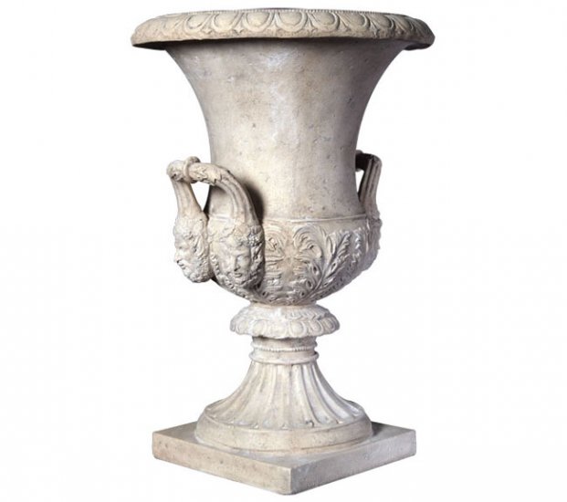 Fiberglass Medici Urn / Roman Stone Finish - Click Image to Close
