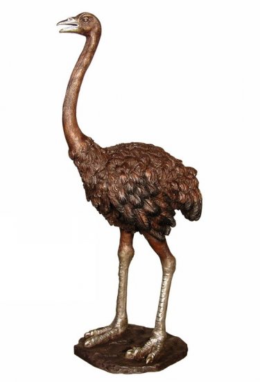 Bronze Standing Ostrich - Click Image to Close