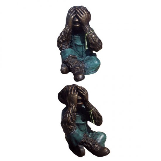 Bronze Monkey "See No Evil" - Click Image to Close