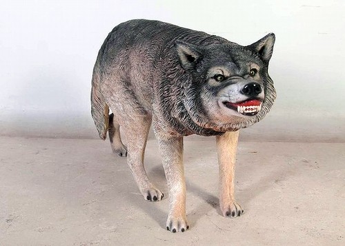 Gray Wolf Statue