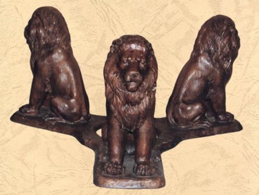 Bronze Lion Table Base - Click Image to Close