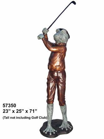 Bronze Frog Golfer - Click Image to Close