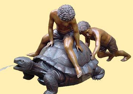 Bronze Boys on the Turtle - Click Image to Close