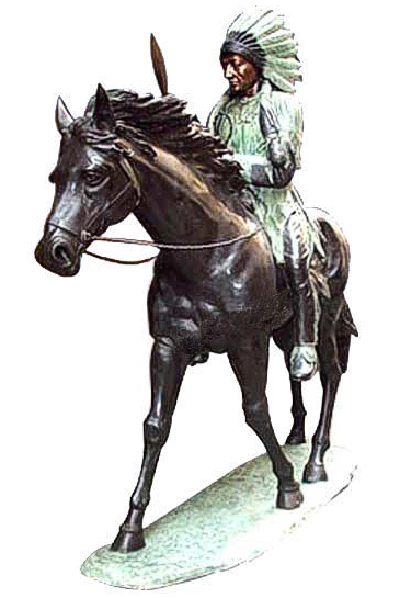 Bronze Indian on Horse