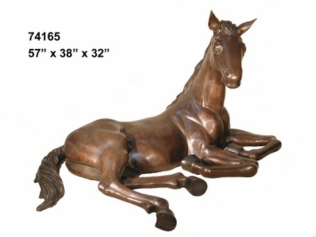 Life Size Bronze Resting Foal - Click Image to Close