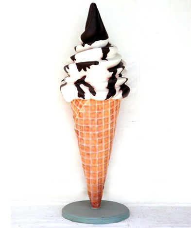 Chocolate Fudge Soft Serve Ice Cream Cone - Click Image to Close