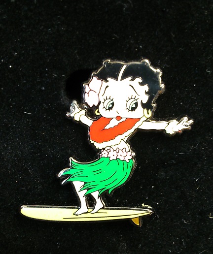 Betty Boop "Surfing" Pin - Click Image to Close