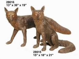 Bronze Fox Staues - Click Image to Close