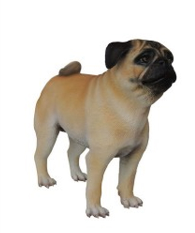 Life Size Pug Dog Statue - Click Image to Close